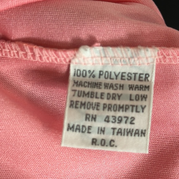 Vintage Pink Long Sleeve Polyester Blouse - Picture 14 of 16